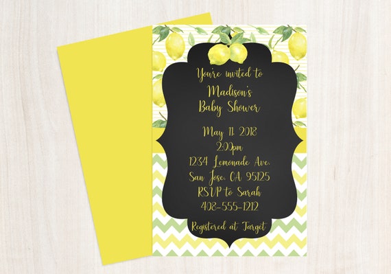 Lemonade Baby Shower Invitation Lemonade Invitation Lemonade Baby