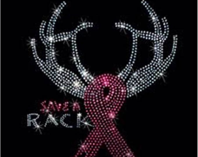 Breast Cancer Awareness Rhinestone T-Shirt Sizes XS-4XL - Save a Rack - Long or Short Sleeve