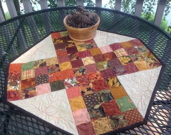 Autumn Ditzy Bits 24 inch quilted table centerpiece
