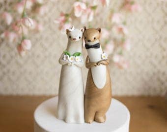Weasel Wedding Cake Topper by Bonjour Poupette