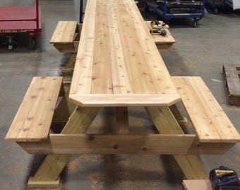Handcrafted Cedar Wheel Chair Accessible Picnic Table / Meets ADA Standards