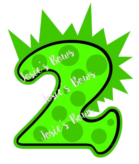 Download Dinosaur Birthday Number 2 Cut Cutting File Contains : SVG.