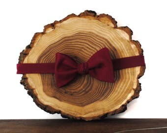 Burgundy Bow Tie | Self Tie or Pre Tied | Mens Bow Tie | Boys Bow Tie | Bridal Bow Tie | Wedding Bow Tie | Groomsmen Bow Tie | Fall Bow Tie