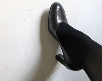 Lorenzo Banfi 90s Spectator Shoes Black Brown Two Tone Women’s 1990s Elegant Designer Pumps 39.5