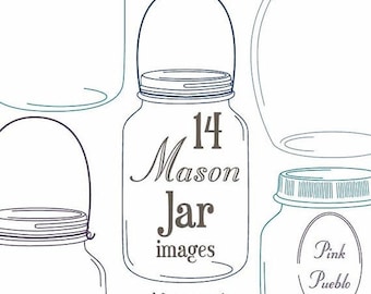 BACK TO SCHOOL Sale Mason Jars Clipart Clip Art - Commercial and Personal Use