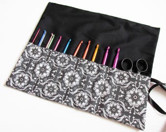 Crochet Hooks, Case, Gift For Crochet fab, Craft gift, Hook Holder, Black and White, Crochet Case, UK seller, Monochrome Gift.