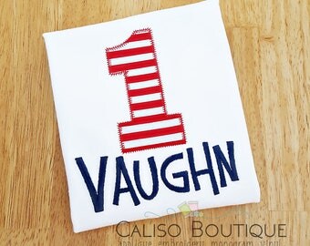 Applique Number Party Shirt - Embroidery Tee - Personalized Birthday Shirt - Boys Birthday Shirt - Girls Birthday Shirt - Birthday 1-10