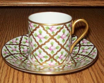 Herend Cup & Saucer Set- Sevres Roses pattern