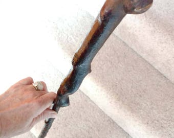 Blackthorn Shillelagh Walking Stick Knobby Wood Irish Blackthorn Cane Walking Cane Tree Branch Knobby Antique Cane 36" Long