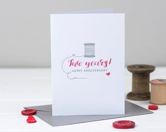 2nd Anniversary Card - Second Wedding Anniversary Card - Cotton Anniversary - Anniversary Card - 2nd Anniversary