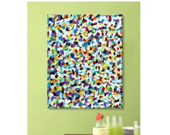 50% off SALE Clearance Sale: Abstract Original Handpainted Acrylic Thick 3d Texture Impasto Palette Knife Painting. Size 24 x 30