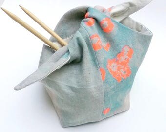 Bento Bag, Knitting Bag, Lunch Bag, Nani Iro Fabric