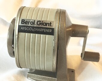 Vintage Pencil Sharpener Berol Giant Apsco Silver