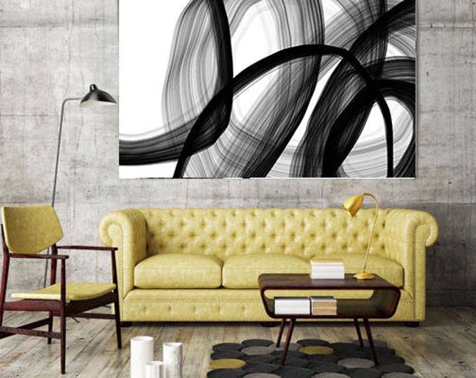 ORL-6418 Moods or Emotions. New Media Abstract Black and White Canvas Art Print, Canvas Art Print up to 50" by Irena Orlov