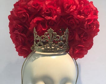 Queen of Hearts crown - Birthday Crown- Halloween Costume -Princess- Queen headdress- Renaissance Queen- Queen of hearts crown.