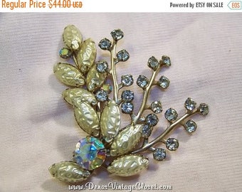60% OFF Clearance Sale Vintage Rhinestone Aurora Borealis Adjustable Brooch Pin