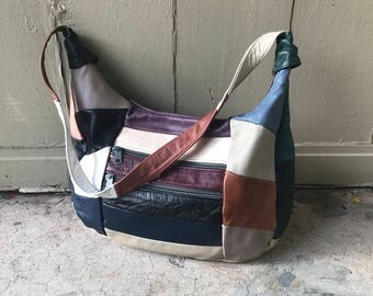 Vintage 80's 90's Leather Patchwork Purse K