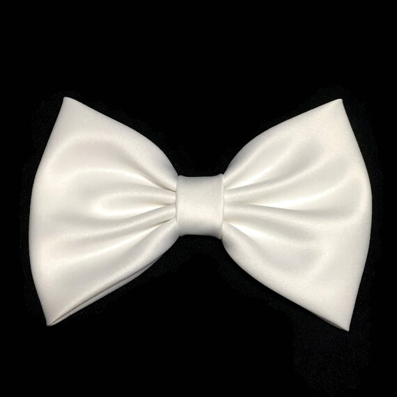 White Hair Bow Satin Hair Bow Clip Bows For Women Kawaii