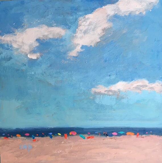 Seascape painting fine art original painting 12x12 inch