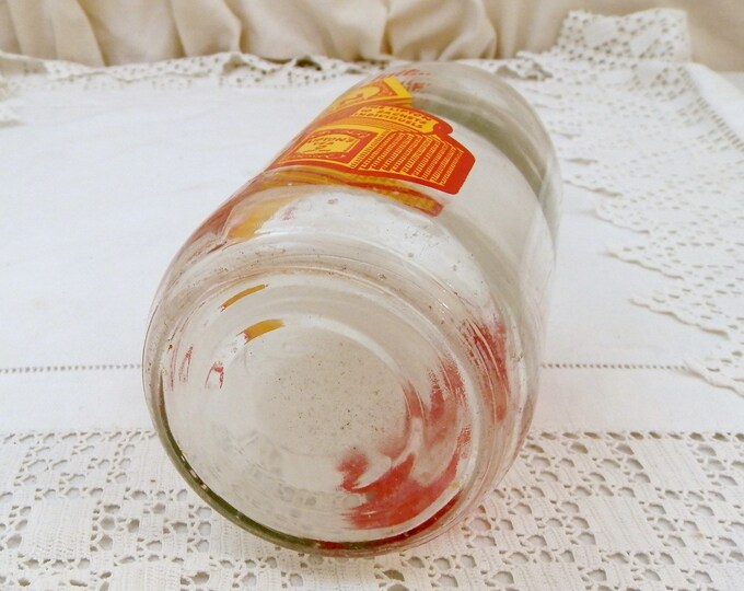 Vintage 1950s French Milk Bottle from a Dairy near Le Mans Advertising Lipton Tea in Orange and Red 1 L, 1960 Retro Kitchen, Cow And Yogurt Vintage 1950s French Milk Bottle from a Dairy near Le Mans Advertising Lipton Tea in Orange and Red 1 L, 1960 Retro Kitchen, Cow And Yogurt