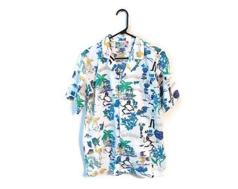 Vintage Bahama Paradise SHIRT size M/L Island Black People Americana style camp