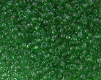 10 g 2mm dark green bright seed beads