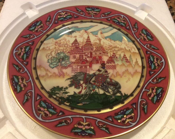 Vintage Villeroy & Boch Tsarevich Ivan and The Beautiful Castle, Russian Fairy Tales, Heinrich Wall Decor Plate, Old Russia