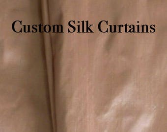 Custom Curtain Panel, Dupioni Silk Curtain, Window Curtain panel, Pleated drapery Panel - Light Mocha -choose size and style-SLDP42