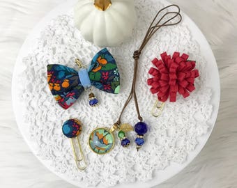 Charm Bow in Blue Fern