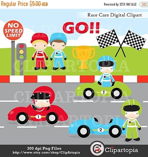 50%OFF SALE Race Cars Digital Clipart / Racing Cars For Personal and Commercial use/INSTANT Download Il_570xn