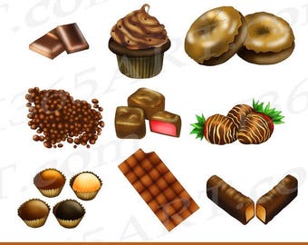 50% OFF Chocolate Clipart Clip art, Chocolate Candy, Sweets, Food, Bars, Choco, Digital, Scrapbooking, Invitation, PNG, Commercial