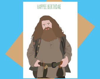Birthday card - Harry Potter card - Hagrid - Happee Birthdae