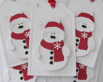 Snowman Gift Tags, Christmas Snowman Tags, Holiday Gift Tags, Snowman Gift Tags, Red, Snowman Christmas Gift Tags, Snowman Tags, Snowman
