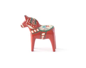 Vintage Dala Horse orange Sweden 3 inch