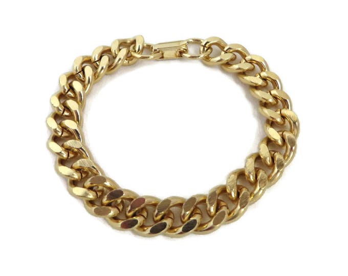 Vintage Chain Link Bracelet - Gold Tone Bracelet, Chunky Bracelet, Gift for Her