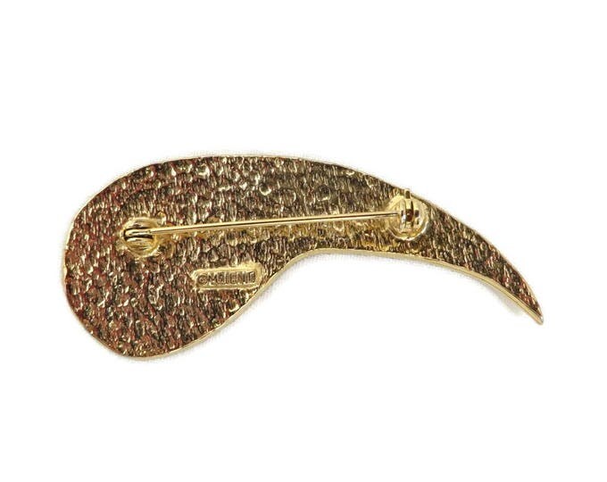 Vintage M Jent Brooch - Modernist Gold Tone Pin, Gift idea, Gift Box