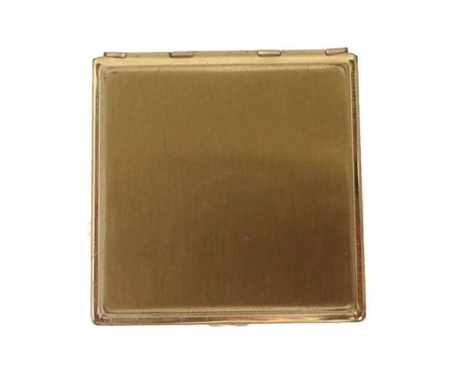 Vintage Majestic USA Compact, 1930s Square Mirrored Powder Compact, Collector's Makeup Case