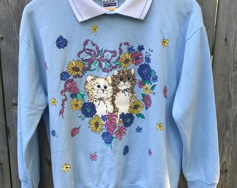 Collared Cat Sweatshirt - Small