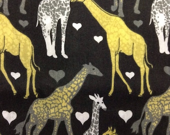 One, Half Yard of Fabric Material - Love Those Giraffes