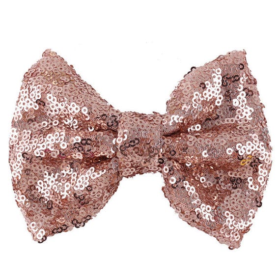 Large 5 inches Rose gold Sequin BowsGold sequin bow large