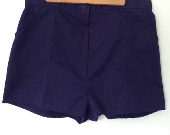 St. Michael Navy Blue Shorts - High Waist - Vintage - Tennis - Summer - UK Made -