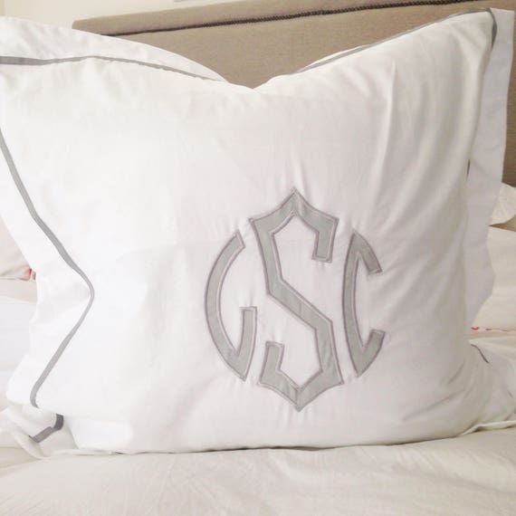 Monogram Applique Euro Sham / Euro Sham / Duvet / Pillowcase