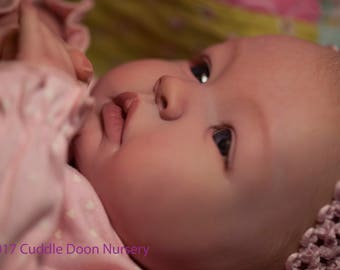 Beautiful Custom Made to Order Vinyl Doll- Reborn Baby Shyann with painted hair-Fake Baby- From Shyann kit Price is deposit only.