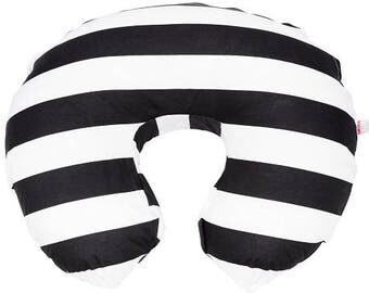 Danha Nursing Pillow Slipcover (black & white stripe) Maternity breastfeeding cushion- Newborn Baby feeding donut shape wedge pillow support