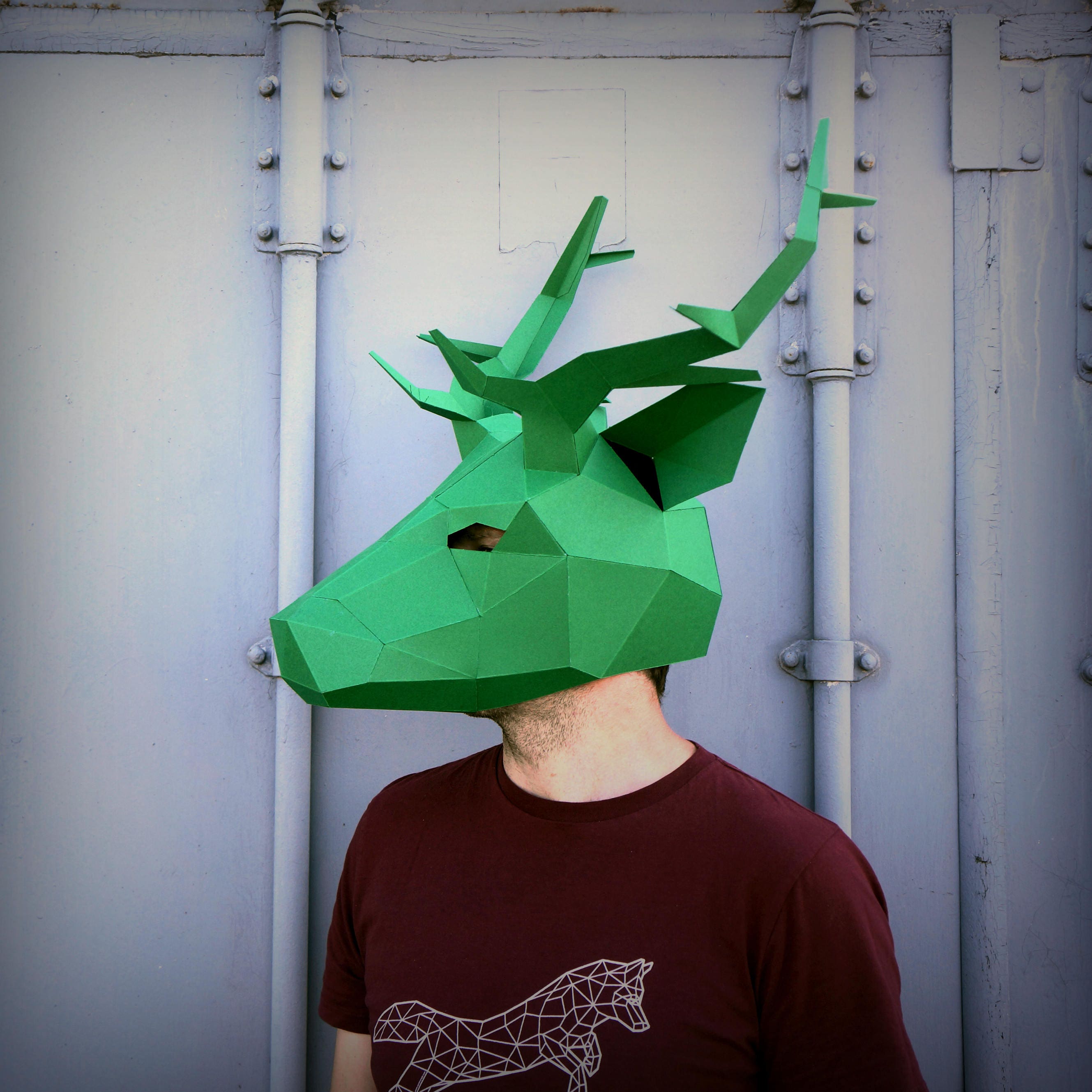 Stag or Reindeer full mask Make your own using this simple