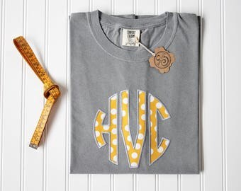 Mustard polka Front and Center SHORT SLEEVE Comfort Colors