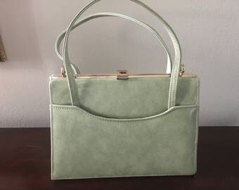 1960s Light Green Vinyl Patent Purse
