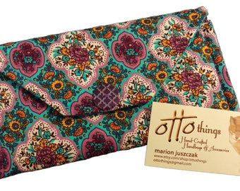 Floral Multi-Colored Tri-Fold Wallet ONE-OF-A-KIND!