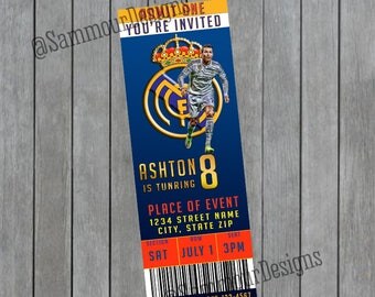 Real Madrid Birthday Invitation - Real Madrid Invitation - Real Madrid Party - Soccer Birthday