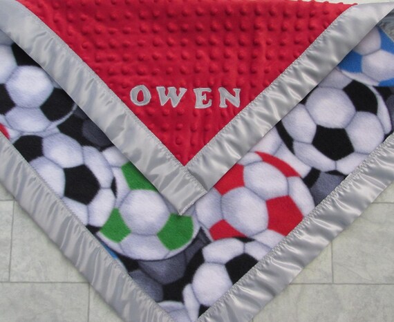 Soccer blanket/Soccer fleece blanket/Soccer minky blanket/Soccer satin edge blanket/boys toddler blanket/girls toddler blanket/baby blanket